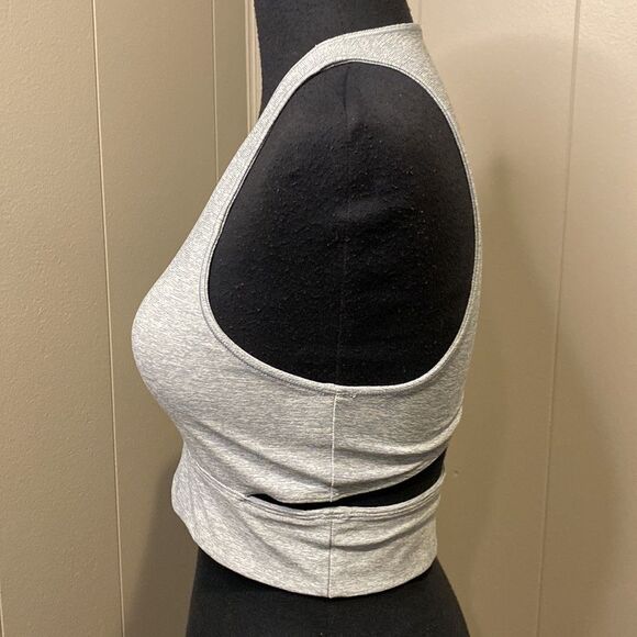 Outdoor Voices Sports Bra / Cropped Tank Top- Size Small, Light Blue Back Cutout - Picture 3 of 6
